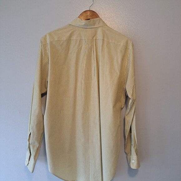 Ralph Lauren Classic Fit Mens Micro Plaid Yellow & Blue Mens‎ Shirt Size 15.1/2 - Picture 6 of 11
